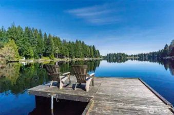 Private dock on lake with direct waterfront access