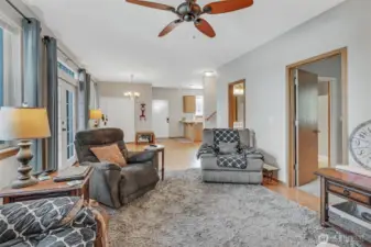Main floor living room with natural light