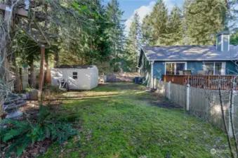 Fenced In Side Yard With Shed, RV Parking And Mature Trees.