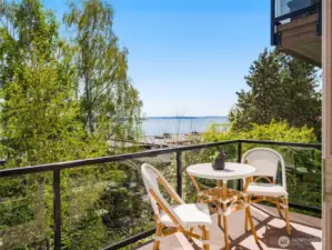 Deck off main living area with fabulous views