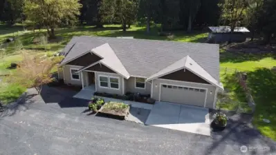 Aerial view of the home.