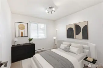 Bedroom is virtually staged