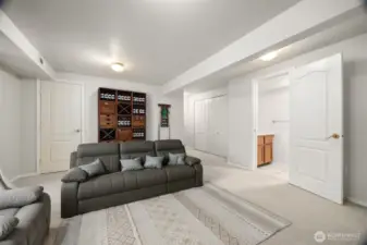 The basement has a family room on the lower level with a half bath.