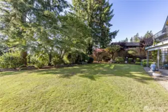 Expansive lawn area for play or relaxation
