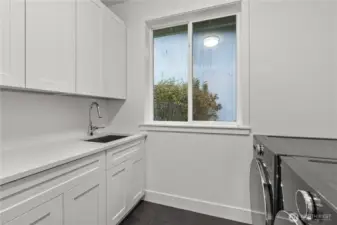 Spacious laundry room