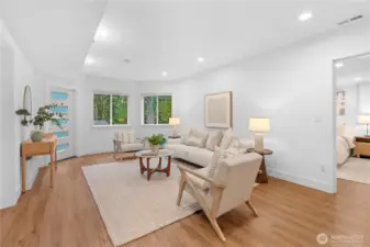 Fully finished basement with separate entrance that allows for multi-generational living