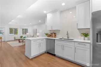 Full sized kitchen in basement