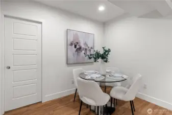 Dining area in the finished basement