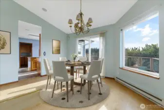 Virtually staged dining area