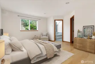 Primary bedroom (unstaged) with walk-in closet