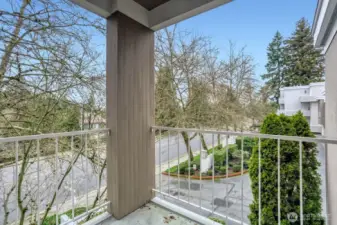 Private covered deck on second floor.