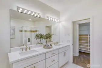 Brand New cabinet's and quartz with new lights and mirror.