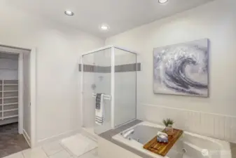 Huge 5-Piece Primary bathroom suite.