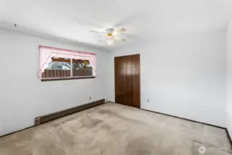 bedroom 3, largest bedroom, rear of home