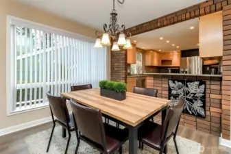 Eating area, virtually staged