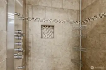 8 jet shower panel in the primary bath