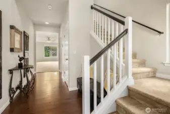 Airy and open entry with elevated ceilings