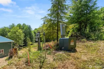 Septic, power, and water are installed and connected