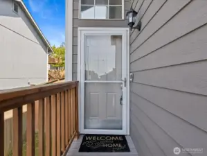 Front entry with storm door