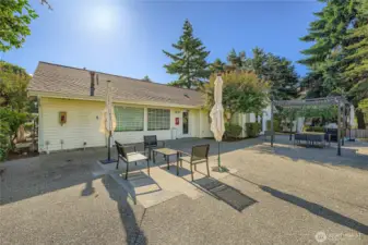 Cabana across the green space