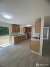 Spacious kitchen with a lot of cabinets