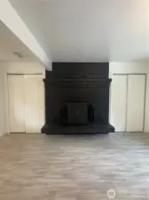 Fireplace in primary bedroom