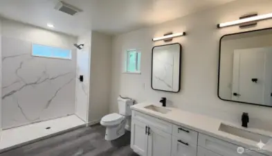 Primary Bathroom  Virtually Staged