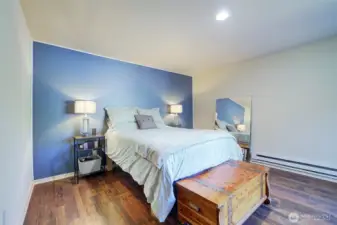 Primary bedroom has a walk in closet and 3/4 bath.