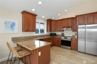 Kitchen with bar seating