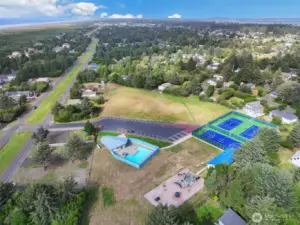Ken Peterson Park with tennis & basketball courts and outdoor pool