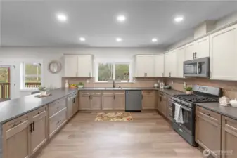 Waterfall edge to the cabinets is an extra bonus! Gorgeous!