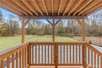 Located off the Great Room, this view deck leads to the stamped concrete patio and lovely backyard.