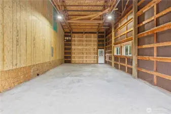 Interior of the the Massive 720sqft Garage w/New Door and windows