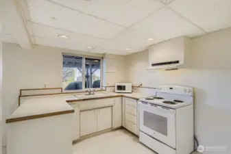 Lower level kitchen.