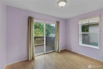 Dining room with back deck off the slider