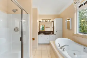 Primary Bathroom with jetted soaking tub