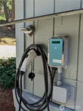 EV charger on the side of the house.