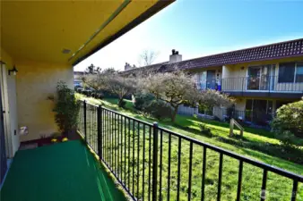 Patio looking on to common area