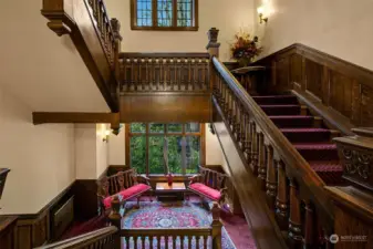 2 story open staircase.
