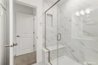 Primary bathroom suite. Features and colors may vary.