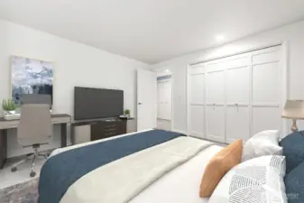 One of 3 bedrooms. This room is virtually staged.