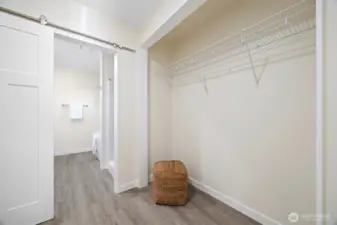 Walk in closet in primary bedroom allows for plenty of space