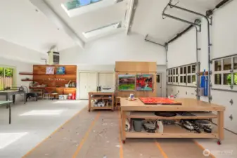 double height ceilings and roll up doors.