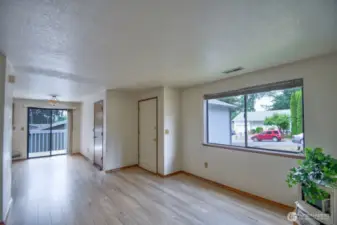 View from the living room into the dining room.