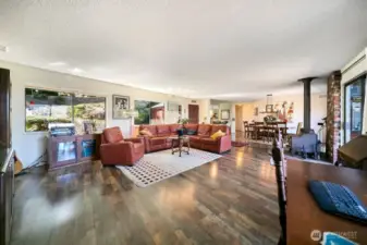 Large open concept living room.