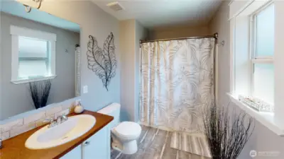 primary bath with double sinks