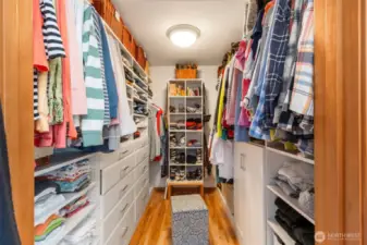 Walk-in closet with massive storage.