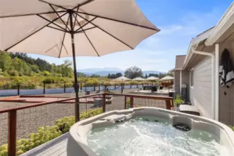 Backdoor off primary bathroom right to your spa and the glorious views.