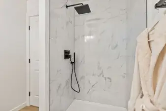 Primary bathroom shower.