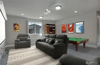This beautifully finished, spacious bonus room offers fantastic potential to create an additional, comfortable living area perfect for relaxation, entertainment, or a dedicated home office.